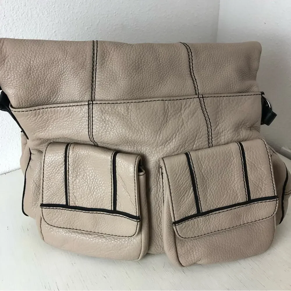 Oryany taupe Katie hobo shoulder bag flap front